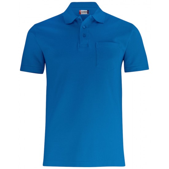 POLOSHIRT CLIQUE BASIC POLO POCKET 028255 55 KOBALTBLAUW SEACON Polo korte mouw