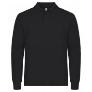 POLOSHIRT LANGE MOUW CLIQUE MANHATTAN 028252 99 ZWART