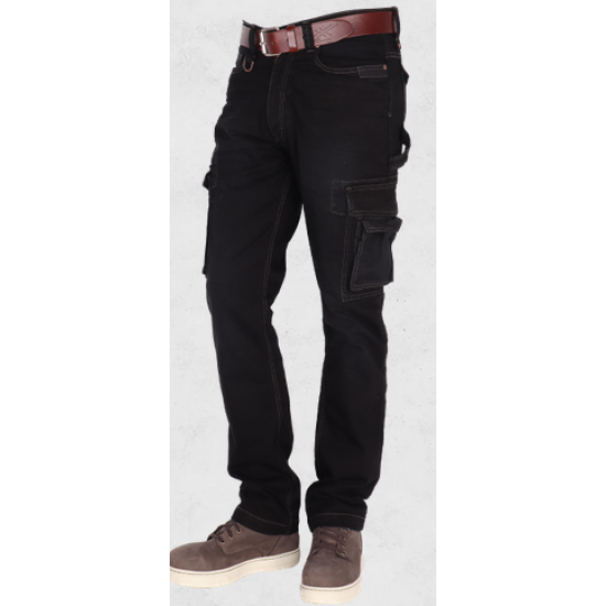 Multifunctionele werkjeans, regular fit, dijbeenzak BRONCO C1  REGULAR FIT CHBRC1 Black