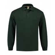 POLOSWEATER ZONDER BOORD  L&S 3213 FOREST GREEN GIPMANS