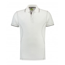 POLOSHIRT L&S FLATLOCK FIT POLO 3517 WIT PEARL GREY