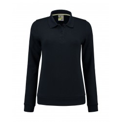 DAMES POLOSWEATER L&S 3209 NAVY