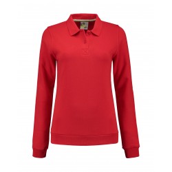 DAMES POLOSWEATER L&S 3209 ROOD